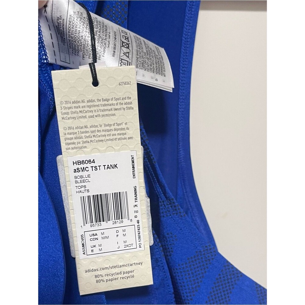 Stella McCartney Adidas Tank top blue Sz M NWT - Picture 7 of 10